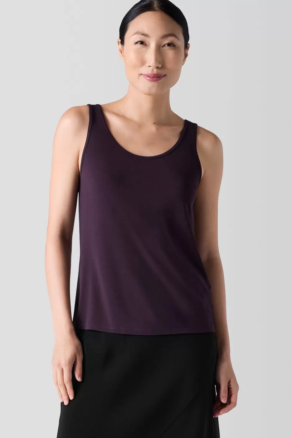 Stretch Silk JerseyScoop Neck Tank-EILEEN FISHER New