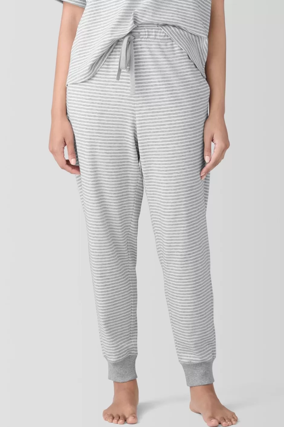 Striped Organic Cotton Interlock Jogger Sleep Pant-EILEEN FISHER Flash Sale