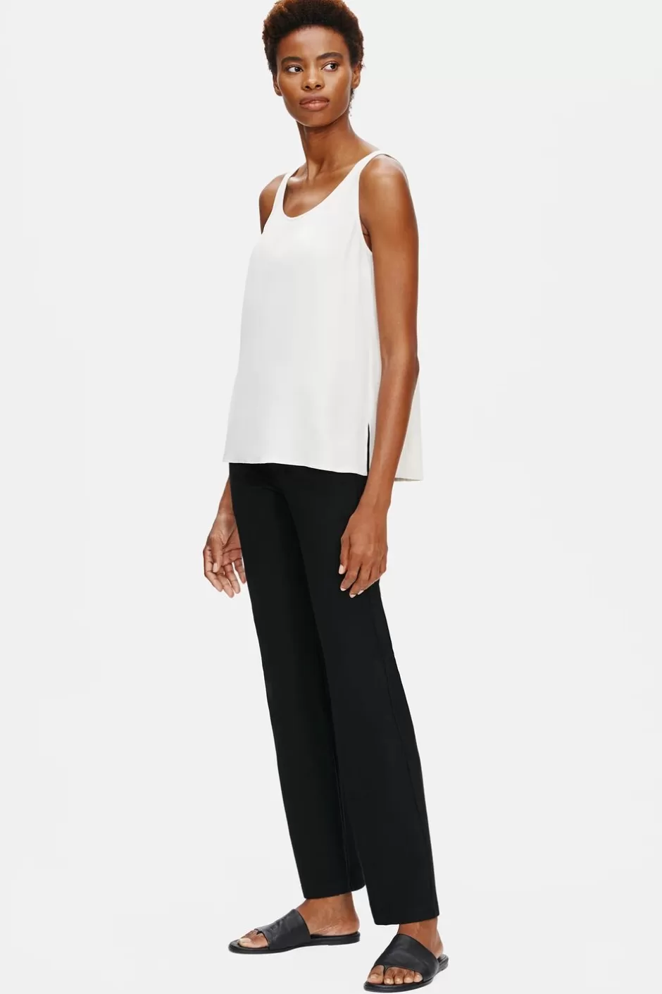 System Silk Georgette Crepe Tank-EILEEN FISHER Cheap