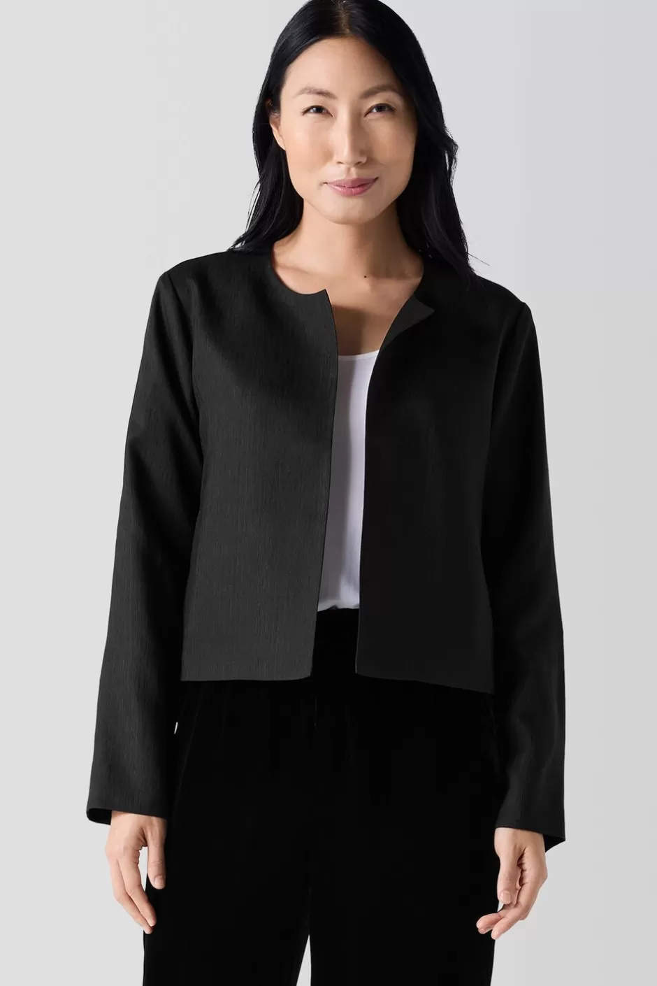 Textured Silk Weave Jacket-EILEEN FISHER Fashion