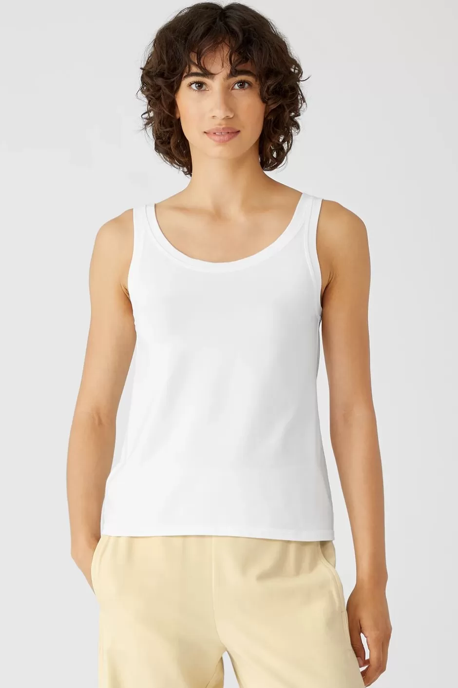 Traceable Cotton Jersey Scoop Neck Tank-EILEEN FISHER Online