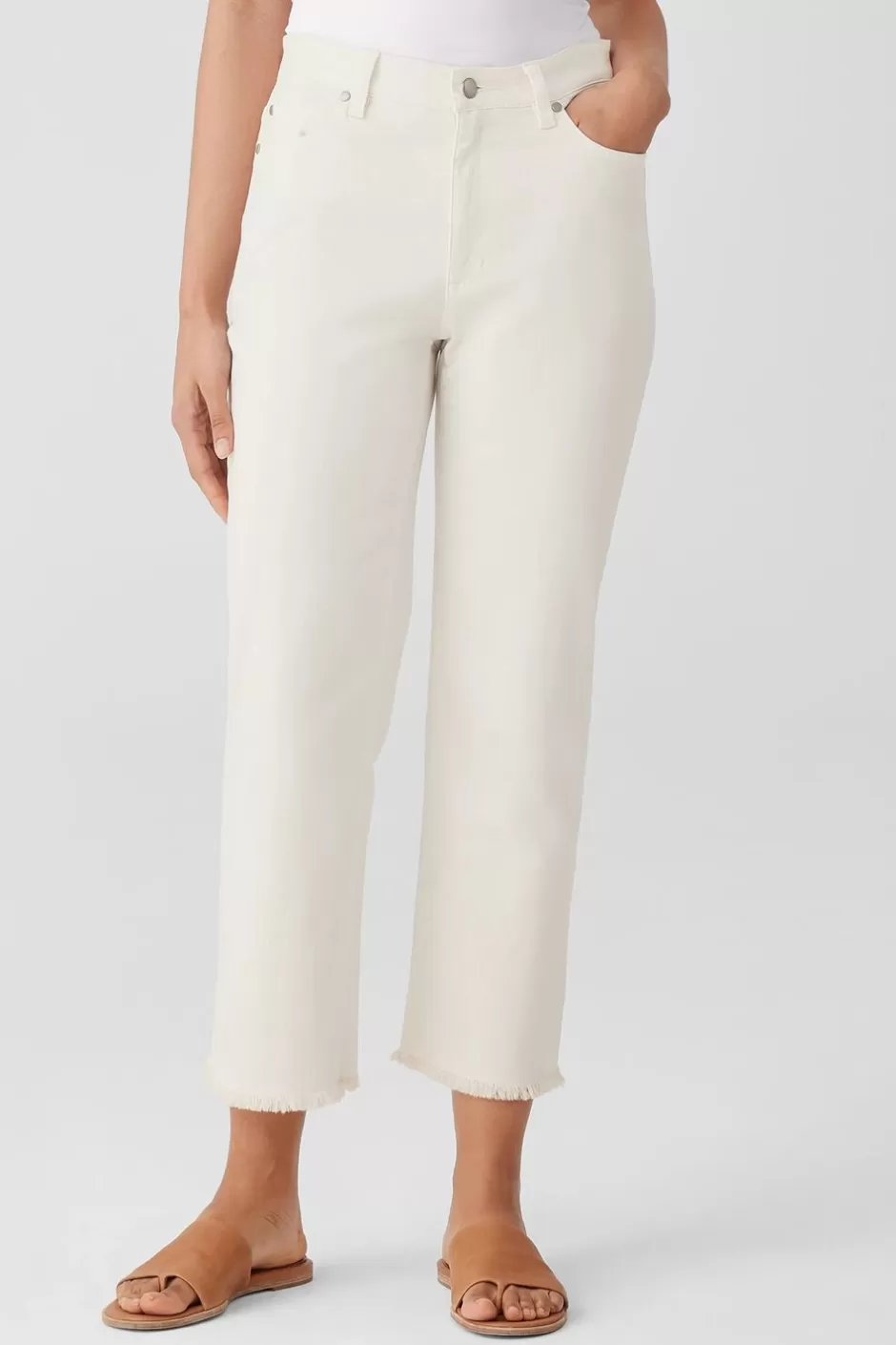 Undyed Organic Cotton Denim Straight Jean-EILEEN FISHER Discount