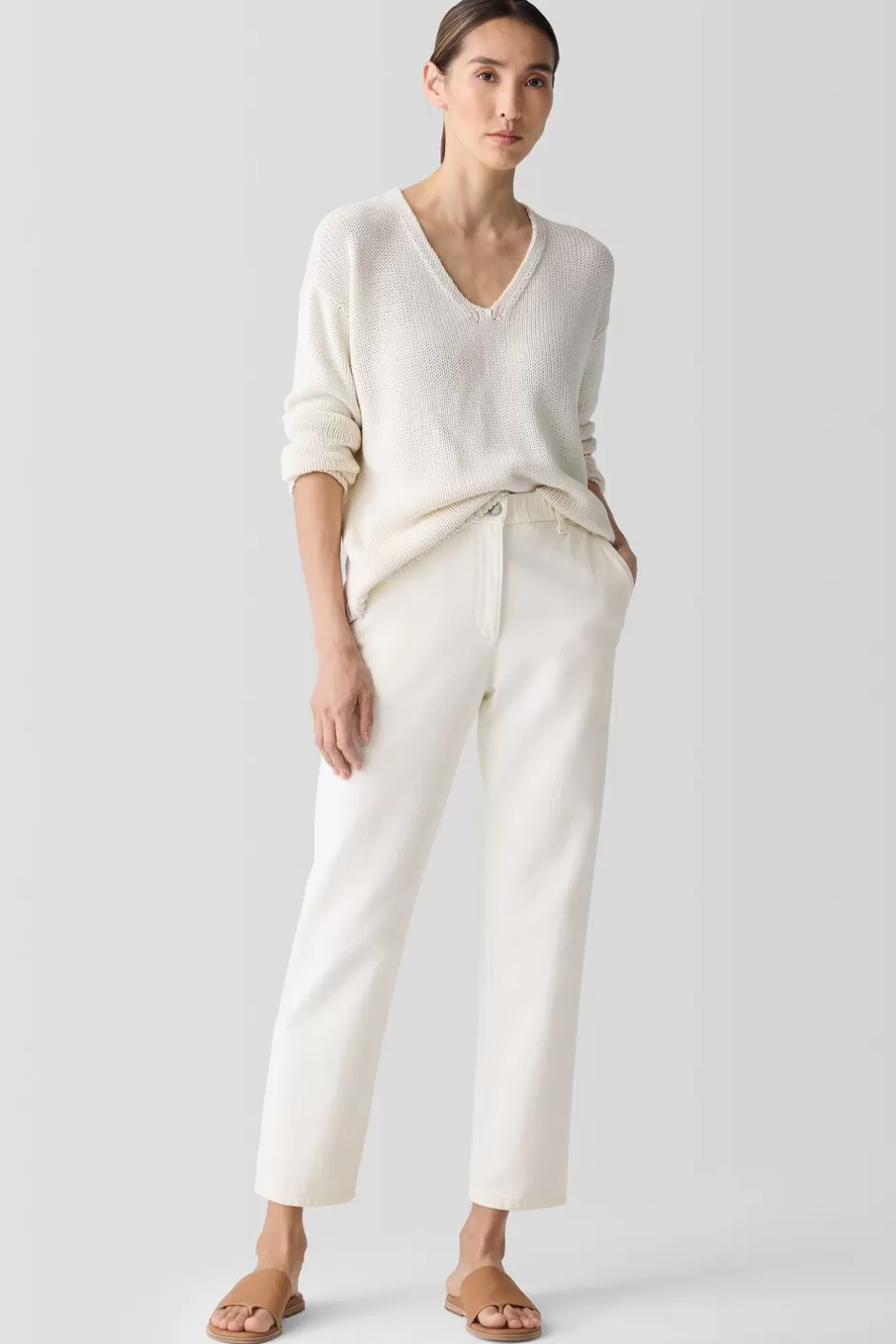 Undyed Utility Organic Cotton Tapered Pant-EILEEN FISHER Best