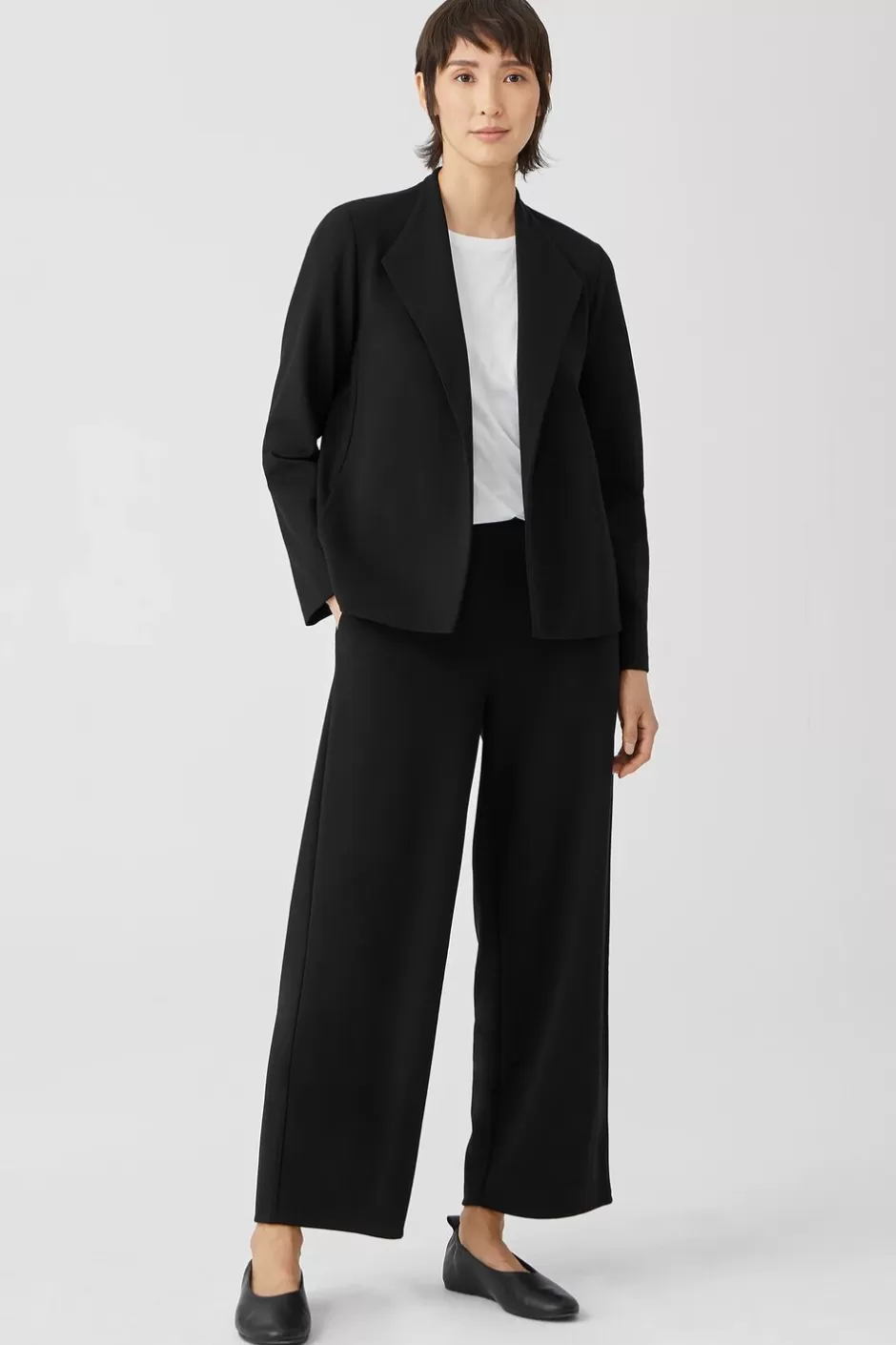 Washable Flex Ponte High Collar Jacket-EILEEN FISHER Best Sale