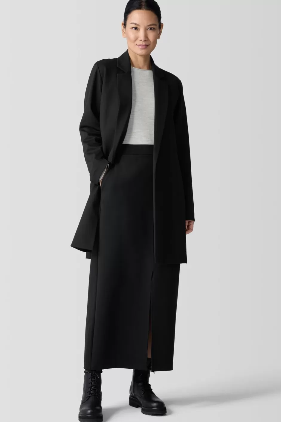 Washable Flex Ponte Long Blazer-EILEEN FISHER Sale