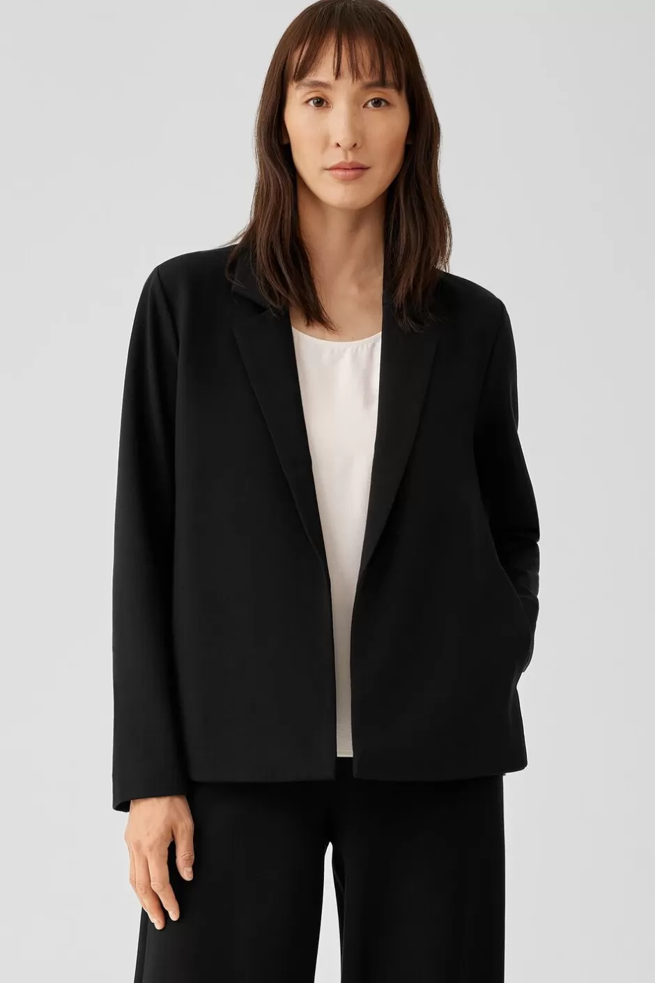 Washable Flex Ponte Notch Collar Blazer-EILEEN FISHER Sale