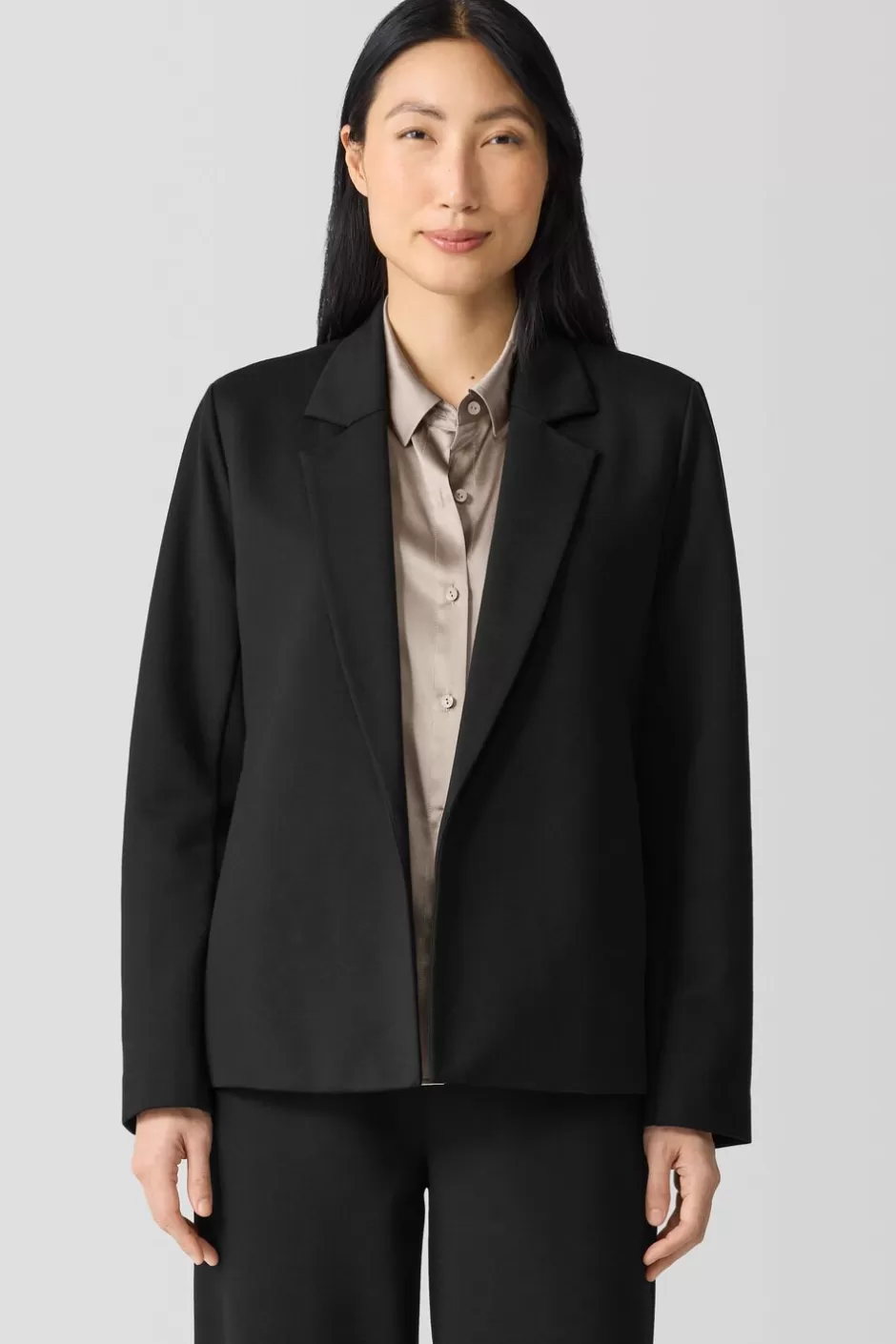 Washable Flex Ponte Notch Collar Blazer-EILEEN FISHER Best Sale