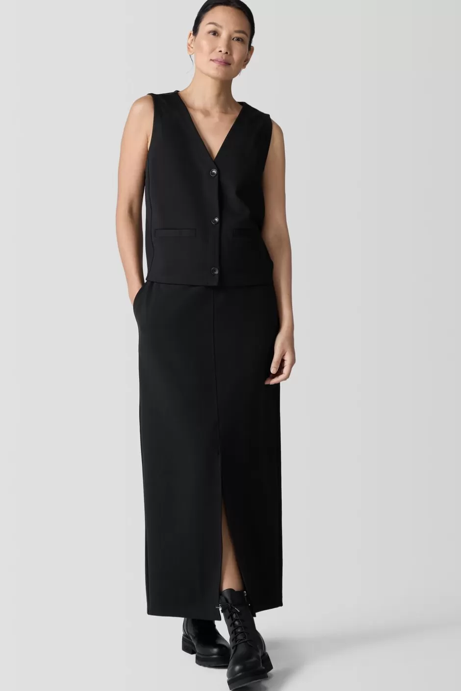 Washable Flex Ponte Vest-EILEEN FISHER Flash Sale