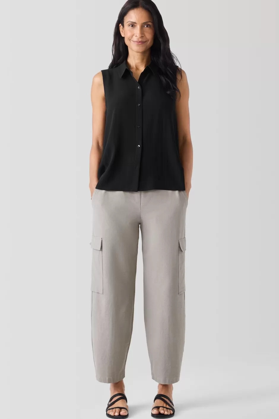 Washable Stretch Crepe Cargo Pant-EILEEN FISHER Best