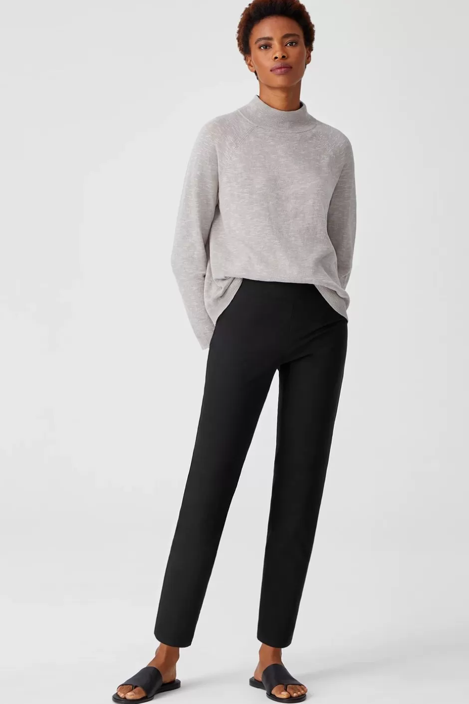 Washable Stretch Crepe High Waisted Pant-EILEEN FISHER Discount