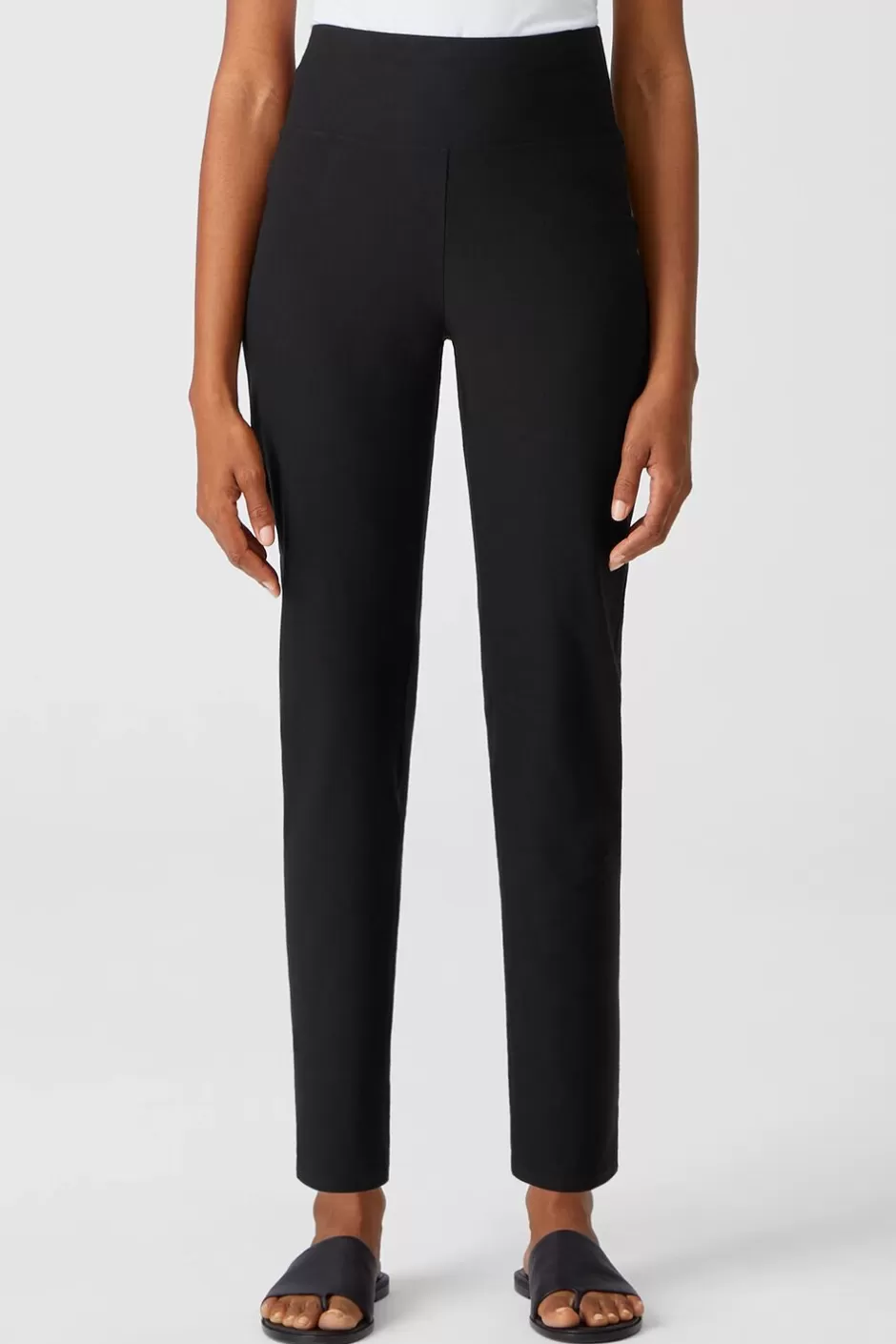 Washable Stretch Crepe High Waisted Pant-EILEEN FISHER Discount