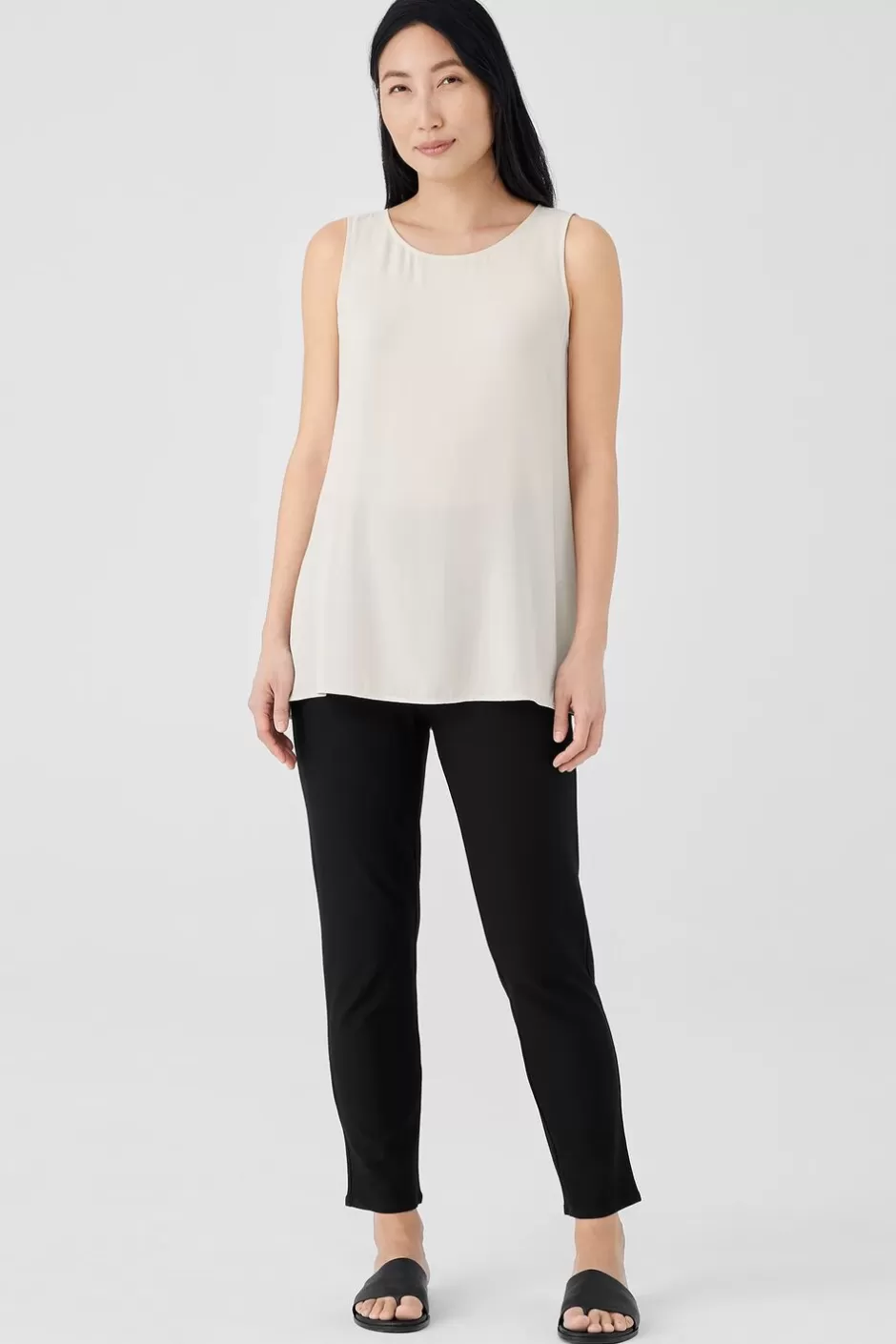 Washable Stretch Crepe High-Waisted Pant-EILEEN FISHER Store