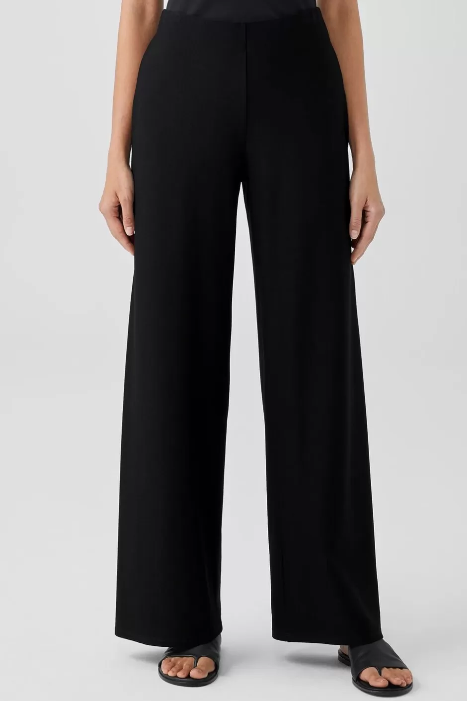 Washable Stretch Crepe High-Waisted Wide Pant-EILEEN FISHER New