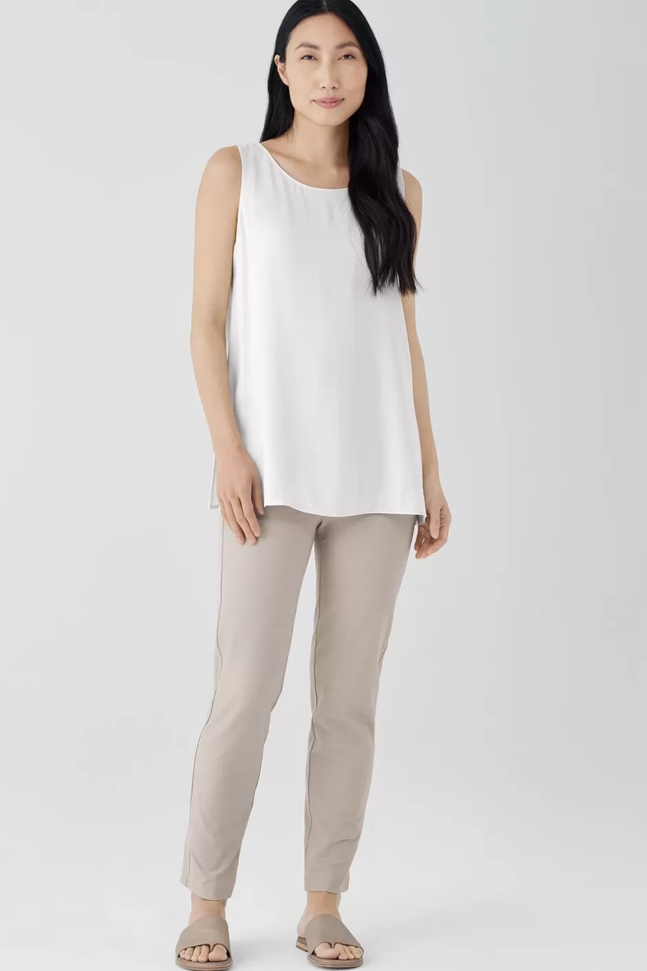 Washable Stretch Crepe Pant-EILEEN FISHER New