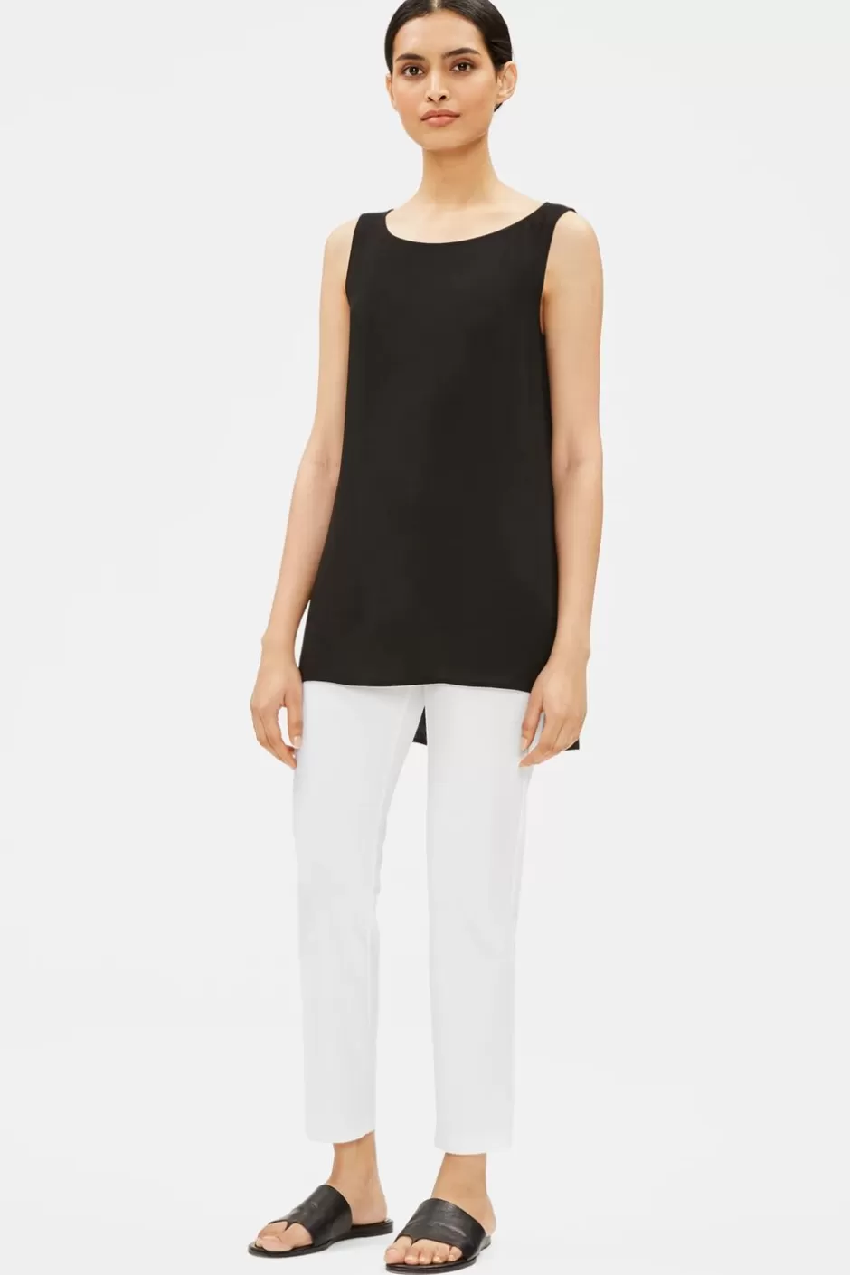 Washable Stretch Crepe Slim Ankle Pant-EILEEN FISHER Clearance