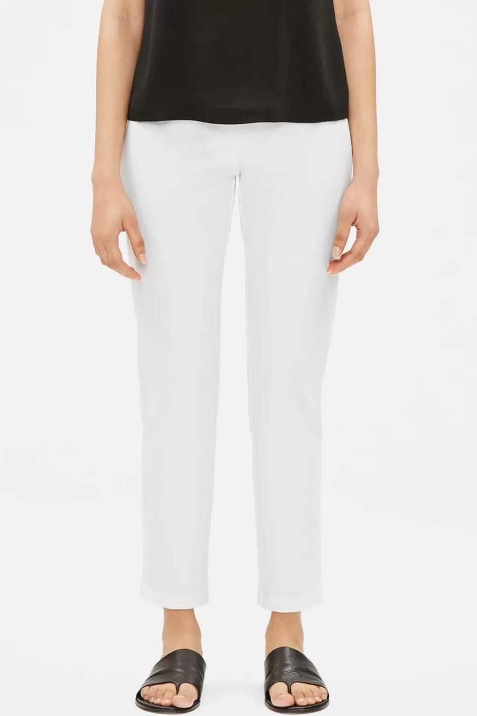 Washable Stretch Crepe Slim Ankle Pant-EILEEN FISHER Clearance