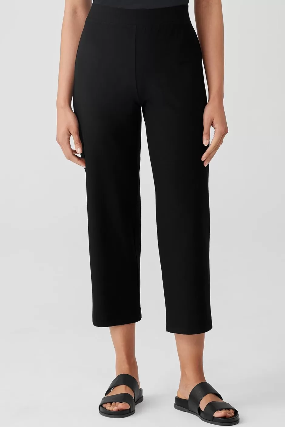 Washable Stretch Crepe Straight Pant With Yoke-EILEEN FISHER Discount