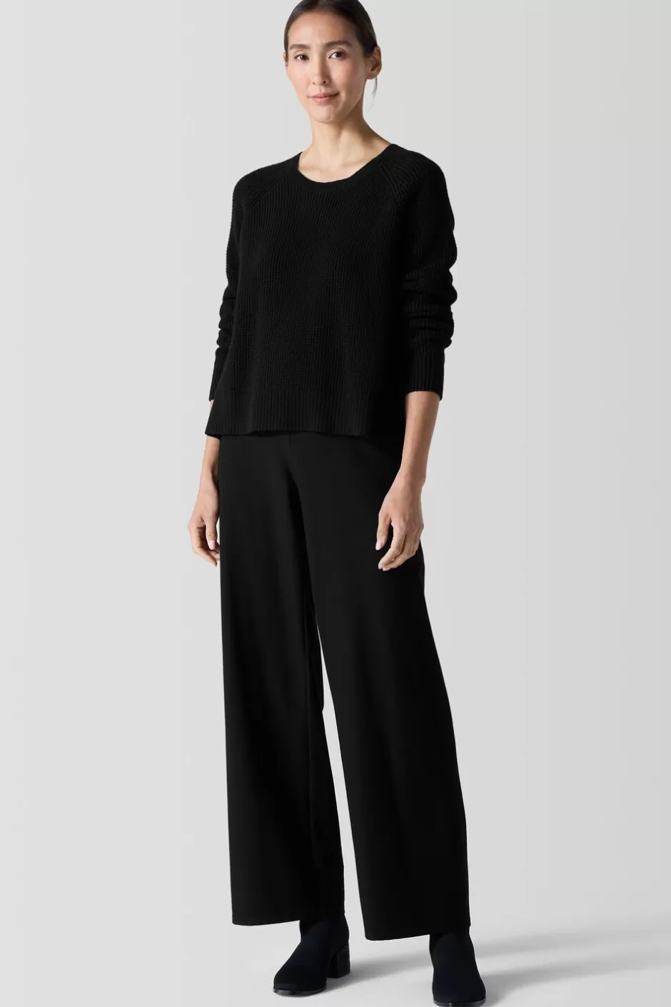 Washable Stretch Crepe Wide-Leg Pant-EILEEN FISHER Outlet