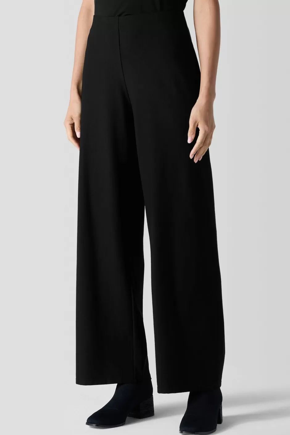 Washable Stretch Crepe Wide-Leg Pant-EILEEN FISHER Outlet